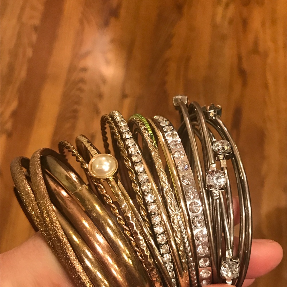 Stackable bracelets.